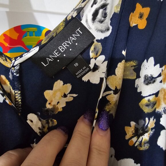 Lane Bryant V-Neck Floral Tank Top - Picture 7 of 8